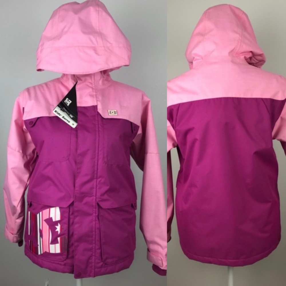 DC Girls Pink Ski Snowboard Winter Jacket Girls  Sz M NEW